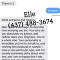 
                        Elle
                     is Female Escorts. | belleville | Ontario | Canada | escortsaffair.com 