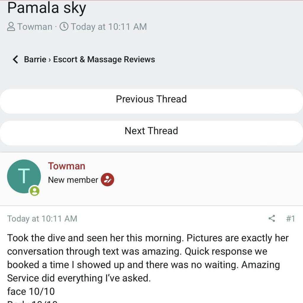 
                        Pamela Sky incall/outcall
                     is Female Escorts. | Barrie | Ontario | Canada | escortsaffair.com 